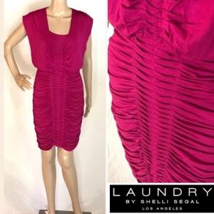 BNWT LAUNDRY SHELLI SEGAL Ruched Pencil Dress